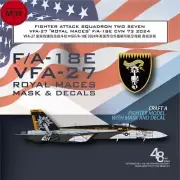 1/48 1/72 F/A-18E VFA-27 Royal Maces Mask & Decals for Meng LS-012/Academy 12547
