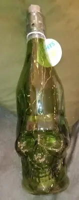 New Large Skull green Haze Light Up Wine Bottle