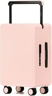 [sdneNest] Silent Wheel Trolley Case, Center-Mounted Wide Trolley Metal Lock Trolley Case for Travel and Business Trips, 20 inches, Classic Black (Pink 20 inches)