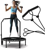 Jumpzylla Fitness Trampoline 40" or 48" | Foldable Mini Rebounder Trampoline for Adults with Bar | Durable, Quiet, Low-Impact Exercise Equipment for Indoor and Home Workouts (550 LBS Capacity)