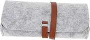[FOMIYES] Portable Felt Eyeglasses Case Light Grey Wool Storage Bag for Glasses Sunglasses Cosmetics Pens Travel Friendly Cosmetic Pouch present for Organizing Essentials