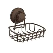 Suction Cup Soap Holder with Hooks, Soap Dish Saver Tray Bar Soap Bronze