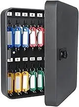 zaqwsx Key Cabinet with Combination Lock Wall-Mounted Key Storage Box with Resettable Combination Black Digital Security Box