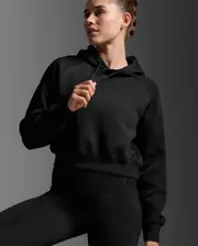 Form Smooth Spacer Crop Hoodie, 2XU, XS, Black/Black, Female