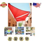 Custom 7' x 14' Red Triangle Sun Shade Sail - UV Protection & Heavy Duty