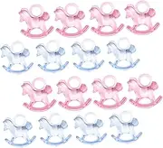 48pcs Acrylic Rocking Horse Ornament Baby Toy Mini Horse Decoration for Christmas Party