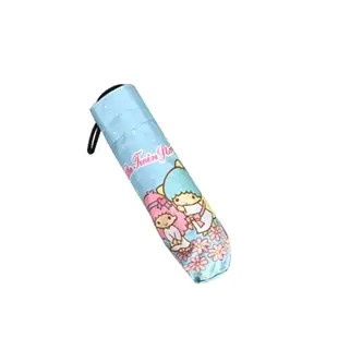 《三麗鷗正版授權 雙子星》手開黑膠口袋折傘 KiKi&LaLa 雙子星- 晴雨傘 折傘 UV傘 三麗鷗