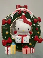 Blue Sky Christmas HELLO KITTY WREATH Tea Light Holder WARMEST WISHES*PLZ Read*