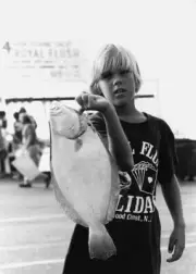 Summer Flounder In Wildwood Crest, New Jersey 1978 Old Fishing Photo