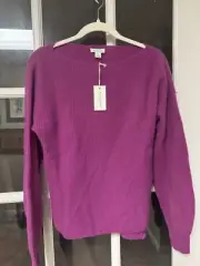 Sundance Catalog 100% Cashmere Sweater in Grape, Size Small NWT