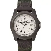 Timex T49101, Men's "Expedition Camper" Green Nylon Watch, Indiglo, Date, NEW