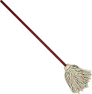 Rocky Mountain Goods Small 36-inch Mop - Traditional Red and White Cotton Yarn Mop - Made in USA - Great for Smaller Areas - Solid Wood Handle - Heavy Duty - Made to Last - 3 Feet Long
