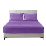 2200TC Ultra Soft Fitted Sheet With Pillowcases S/KS/D/Q/King Purple