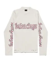 Balenciaga Blackletter Script Fitted Long-Sleeved T-Shirt S,XS,L,M dirty white