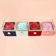 Rotating Rose Gift Box Eternal Rose for Necklace Ring Jewelry Forever Rose Gift