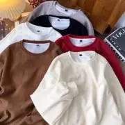 Men Corduroy Tops Shirts T-shirts Blouse Sweatshirt Casual Crew Neck Retro