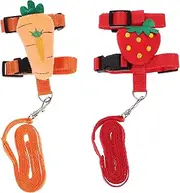 FONDOTIN 2 Sets Adjustable Pet Harness and Leash Rabbit and Animal Leash Kit for Comfortable Walking Lightweight and Breathable Design for Outdoor Use