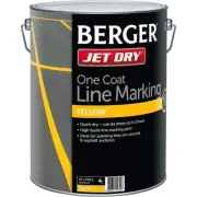 Berger Jet Dry 10L Yellow One Coat Line Marking Paint – Quick Dry High Build