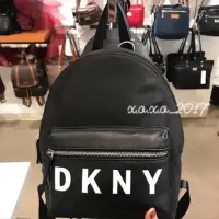 在飛比找蝦皮購物優惠-美國正品代購 DKNY 黑色中型後背包 皮革後背包 真皮柔軟