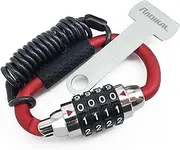RADIKAL RK540R Motorcycle Helmet Lock, Combination Code Lock, T Buckle Adapter, Security Cable, Carabiner Anti-Theft Padlock Multifunction Universal Scooter, Electric Bicycle, Ebike, Luggage, Backpack