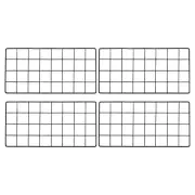 16x8" Wire Grid Panel, 4 Pcs Iron Decorative Wall Grid, Black