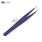 Professional Beauty Eyebrow Sharp Pointed Eyelashes Extension Tweezers Dark Blue