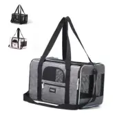 Pet Carrier for Cats,Small Dogs Under 15 17.0"L x 11.0"W x 11.0"H Grey