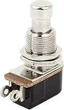 uxcell Guitar Foot Pedal Switch, 2 Pin SPST Momentary Soft Push Button Footswitch for Guitar, Metal Effects Pedal Box for Guitar Stompbox Switches, Black Silver Tone