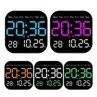 Convenient LED Wall Clock Electronic Timer Adjustable Brightness Black