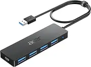 Acer USB 3.0 Hub 4 Ports (5Gbps,Ultra-Slim) Multiple USB Splitter with 2ft USB Hub for Xbox,FlashDrive,HDD,MacBook,Camera,Keyborad,Mouse with USB C Power Port[Charging Not Supported]