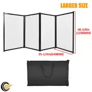 White 4-Panel Portable DJ Booth Folds Up For Professional Stage And Event Use