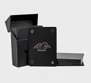 Matte Black Plastic Playing Cards Waterproof with Protective Card Case – Durable, Minimal, Modern Design, Black Plastic Playing Cards