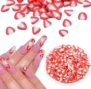100g Fruit Lollipop Ice Cream Flower Slime Charms Resin Flatbacks Polymer Clay Sprinkles Decoration Filler DIY Mud Particles Scrapbook Phone Case Nail Art Miniature Fairy Garden DIY, strawberry8