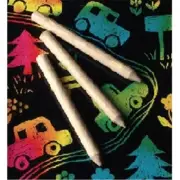 Scratch Art JSAPS Jumbo Wood Sticks- 12 Piece