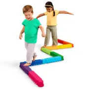 Battat Rainbow Ridge Balance Beams 10 Plastic Pieces Active Playset for Toddlers