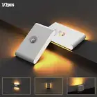 2X LED Motion Sensor Night Light Cabinet Closet Stair Wall Lamp USB Rechargeable