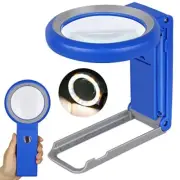 30X 10X Foldable Magnifying Glass with Light and Stand for Macular Degeneration