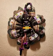 Witch Hat Wreath - Plush - Halloween - Mesh and Ribbon