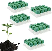 Seedling Starter Trays, 5-Pack Germination Nursery Containers, Flexible Silicone Propagation Trays, Airflow Built-in Drainage Holes, Chili and Growing