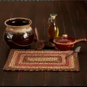 Placemat Ginger Spice Jute Primitive 10x15 Rect Kitchen Table Decor VHC Brands