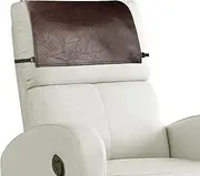 NZDWZDN Headrest Cover for Recliner Chair Recliner Headrest Protector Faux Leather Headrest Cover with Elastic Straps Couch Headrest Covers for Furniture Sofa Protector 17 x 27In(Chocolate Brown)
