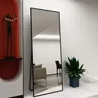 CASSILANDO Full Length Mirror 165x60cm Floor Mirror Large Gold Mirror Blcak