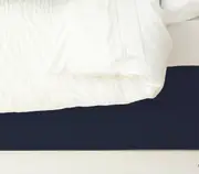 Ardor Boudoir Double Bed Size Quilted Valance Base Skirt Cover Home Bedding Navy