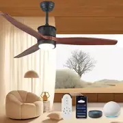 Ceiling Fans with Lights, 52 inch Smart Ceiling Fan with Remote/APP/Alexa Con...