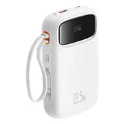 Baseus Qpow2 Dual-Cable Digital Display Fast Charge Power Bank 22.5W (White)
