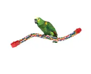 Colorful Hanging Cotton Rope Bird Stand Frame Comfortable Chewing Climbing Grinding Rod Toy M