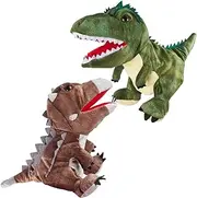 Plush Dinosaur Hand Puppets, Soft Dinosaur Toy Stuffed Puppets Gifts for Kids (2 pcs)