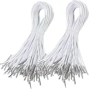 Mikinona 200Pcs Elastic Barbed Cords with Metal Ends Stretch String for DIY Crafting Party Hats Masks Bookbinding and School Projects Durable and Flexible Round Cords