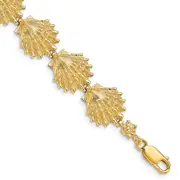 7 Inch 14K Lion'S Paw Shell Bracelet