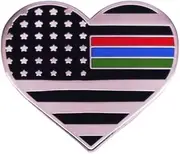 [Pinstant] Black White American US Flag Thin Red Blue Green Line Stripe Support Police Officers Law Enforcement Firefighters FIremen Military Heart Love 1.2" Enamel Pin Badge, 1.2 Inches, Enamel, enamel